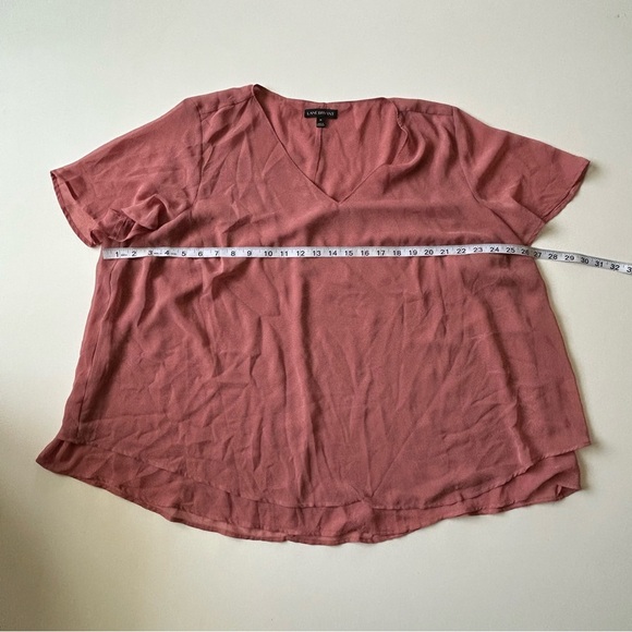 Lane Bryant Women's Pink V-Neck Blouse - Picture 4 of 7